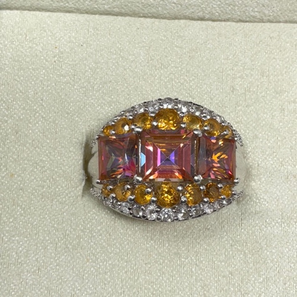 Amazing, Sparkly Solid Sterling Silver And Gemsto… - image 1